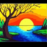 Paint By Numbers- Sunrise 40 by 40cm -JK318