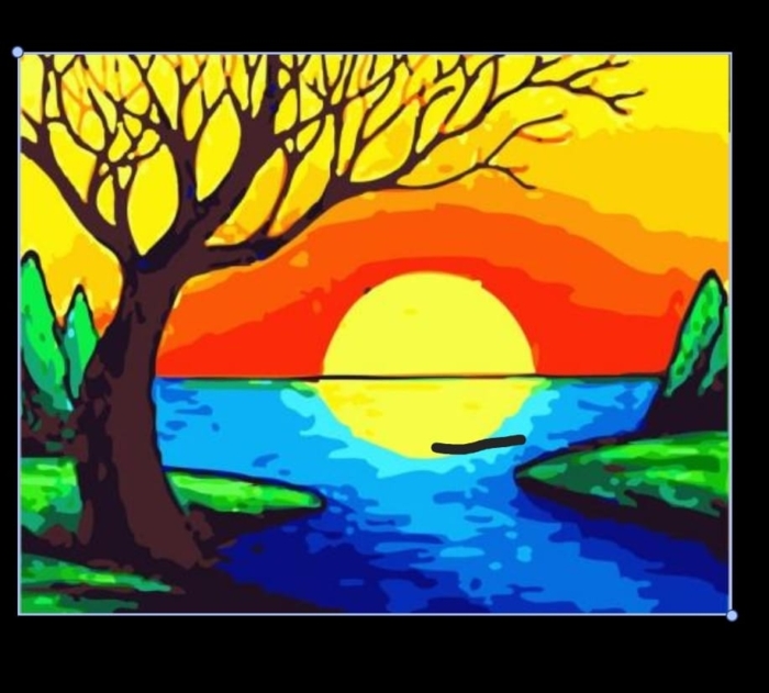 Paint By Numbers- Sunrise 40 by 40cm -JK318 - Image 1
