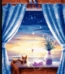 paint by number window and curtain
