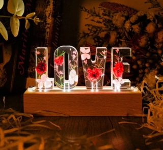 resin art with LED lights