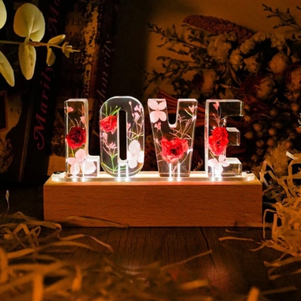 resin art with LED lights