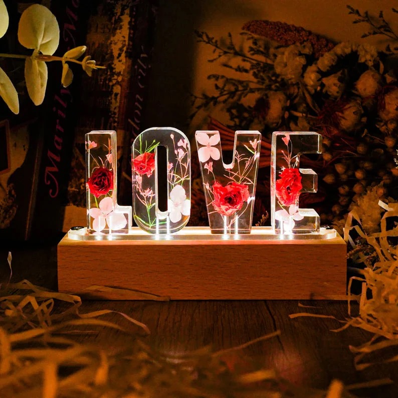 resin art with LED lights