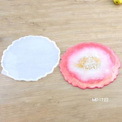 Small Coaster round tray mold geode  LS-10