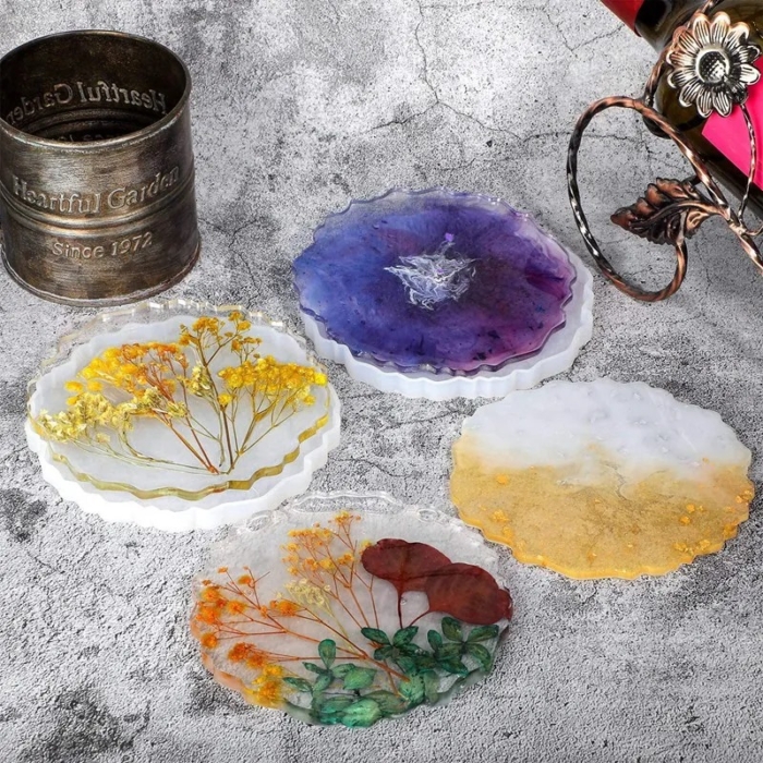 Small Coaster round tray mold geode  LS-10 - Image 2