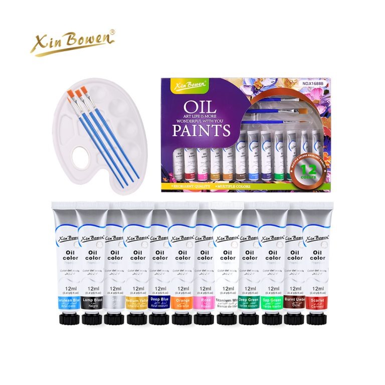 xbw Oil Paint Set 12pcs X12ml With Paintbrush And Palette 1