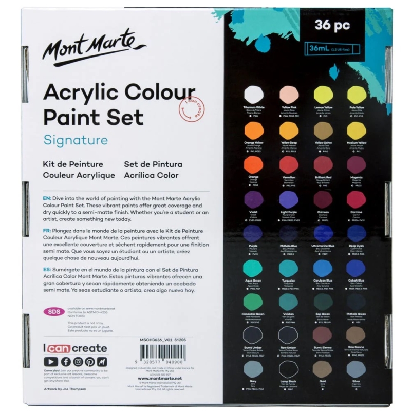 Acrylic Colour Paint Set Signature 36pc x 36ml 2