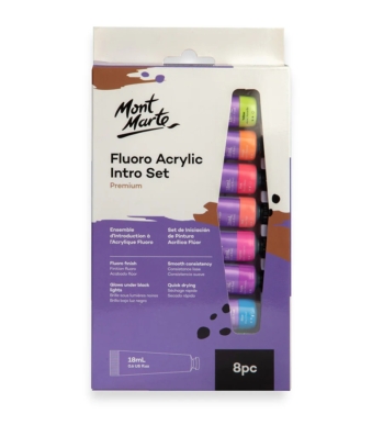 Fluoro Acrylic Paint Intro Set Premium 8pc x 18ml 1