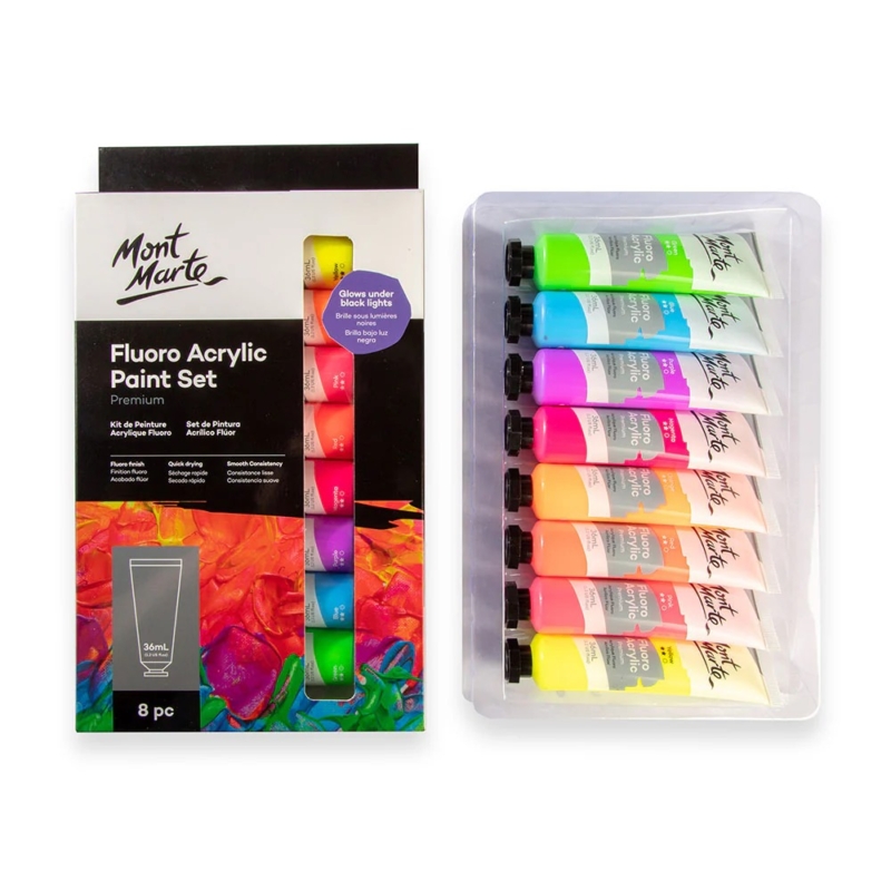Home 76 Fluoro Acrylic Paint Set Premium 8pc x 36ml Image 2