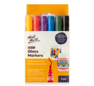 Mont Marte Glass Markers 6pcs 1