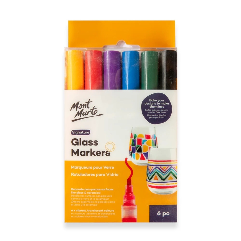 Mont Marte Glass Markers 6pcs 1