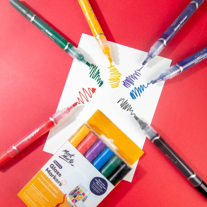 Mont Marte Glass Markers 6pcs 2