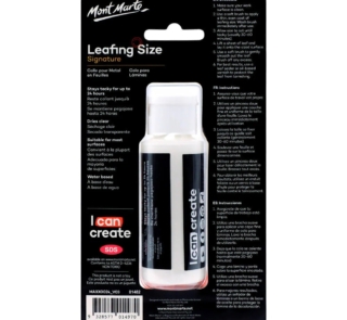 Mont Marte leafing size 60mls in a black compact package on a white background