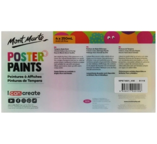 Poster Paint 250ml 4pc 8.45 US fl.oz Bright image 2
