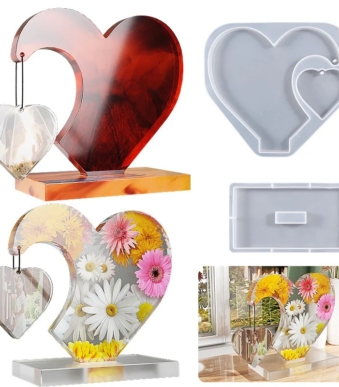 lOVE SHAPED PHOTO FRAME SILICONE MOLD XC724 46 S 1