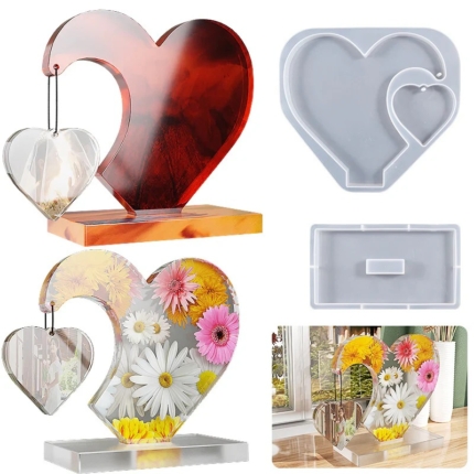 Love Shaped Photo Frame Silicone Mold XC724-46