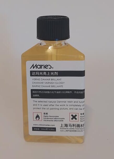 MARIE 100ml Dammar Varnish Glossy Marie's 100ml Dammar Oil Paint Vanish Gloss - Image 1