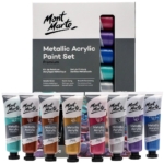 Metallic Acrylic Paint Set Premium 8pc x 36ml - Image 2